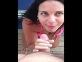 Babe gives a blowjob on the deck of a cruise ship. snapshot 6