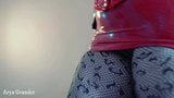 Het dragen van latex rubberen lange operahandschoenen van hoge kwaliteit video snapshot 8