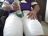 horny kspigbear in football gear with vibrator snapshot 3