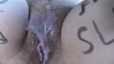 Bodywriting en cumshot gangbang voor slet stiefmoeder! rollenspel snapshot 11