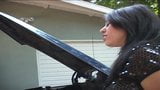 Teen slut gets pounded on the bonnet of her car snapshot 2