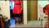 Sissy Ray in new red sissy dress! and 10 strap garter snapshot 1