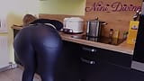 My horny step sister with her big ass in tight jeans, deepthroat and doggystyle in the kitchen with this bitch! snapshot 2