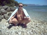 Busty Blond Milf pissing at the beach snapshot 1