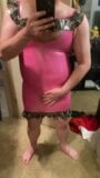 Wearing Bianca Beauchamps Sexy Pink Latex Dress snapshot 1