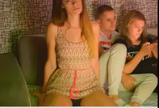 Sexy Brunette Fingering Pussy Rubbing Tits Sister BF in Room: Porn ...