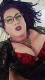 BBW with big tits in PVC fucked POV view snapshot 2