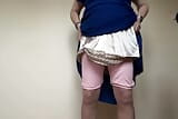 New pink Dirctoire Knickers under my pleated dress. snapshot 7