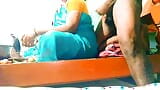 tamil aunty vegetable cutting boobs pressing boy friend handjob snapshot 6