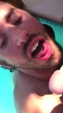 Cum eating in the pool snapshot 1