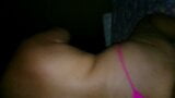I put on the pink panties that he likes so much and he records how I ride it and enjoys it snapshot 9