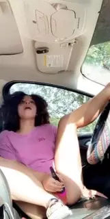 Light Skin Ebony Car Masturbates