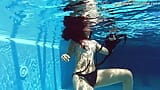 Swimming pool nudist action by sexy Latina babe Andreina snapshot 3