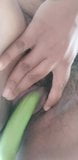 Desperate indian wife Drilling her pussy with cucumber snapshot 3