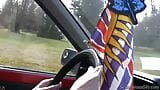 Victoria mit Typ Blowjob an öffentlichen Orten im Auto, POV snapshot 2