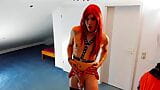 CD with latex lingerie and chasity in ass show (cumming at the end) snapshot 5