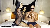 Petite Colombian Nun Squirts in His Face as She Makes Him Cum snapshot 3
