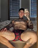 Stroking My Huge Cock In Red And Black Underwear snapshot 4