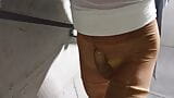 Pee and enema in latexpanty over tights so yummy. outdoor walk snapshot 3