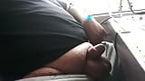 Superchub handsfree double orgasm, piss, smegma cock, public masturbation on train compilation. snapshot 1