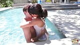 Tatted brunette Dana Vespoli gets her beautiful asshole and throat dicked down in the pool snapshot 4