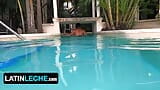 Angel Is Swimming Completely Naked In The Pool In Tulum When He's Approached By Eman With A Camera snapshot 2