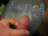 Cumming on an old pair of jeans snapshot 3