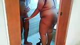 Saudi Muslim big tits & big ass sexy 35yo aunty with neighbor 19yo guy Softcor fucking while showering in bathroom - Hot Arabian snapshot 16