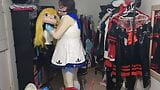 Kigurumi в ПВХ, Lillie Cosplay с кляпом во рту, игра с дыханием и вибратор snapshot 3