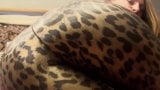 Stinky farts in tight leopard print leggings snapshot 13