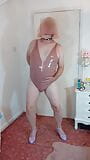 Hot crossdresser Nottstvslut in PVC swimsuit snapshot 2