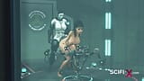 Sci-Fi sex machine. A super sexy brunette gets fucked by humanoid robot shemale snapshot 19