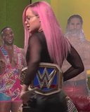 WWE - Liv Morgan with pink hair and black pants backstage snapshot 4