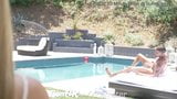 Cum4k - foda interracial à beira da piscina - vários creampies escorrendo snapshot 2