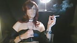 Smoking Crossdresser Red Head Ice Pink Lips TessNorthSMK snapshot 5