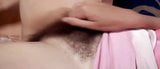 Very hairy and busty brunette solo snapshot 3