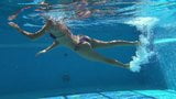 Mary Kalisy Russian Pornstar swims naked in the pool snapshot 10