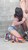 Long Striped Socks Epic Blowjob From Brunette snapshot 1