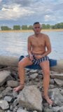 German twink boy jerks off naked at the Rhein (Duesseldorf) Twinkboy82 snapshot 2