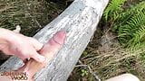 Jerking my BIG UNCUT COCK to a HUGE CUMSHOT outdoors! snapshot 20