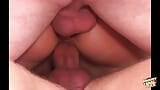 Taking one cock in all of her holes is good, but taking three is better snapshot 14
