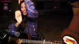 Camgirl tries to keep her moans quiet while playing guitar snapshot 4