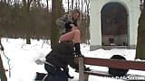 Old man bangs busty babe Samantha Jolie outdoors snapshot 8