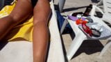 Gf shows sexy feet toes, ass, pussy lines in bikini at pool snapshot 1