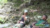 Gay soldiers take turns at outdoor oral snapshot 1