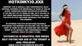 Hotkinkyjo in beautiful red dress fisting her own ass in the desert & anal prolapse snapshot 1