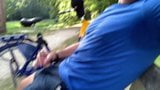 Jerking off on a public park bench and cumming quickly snapshot 4