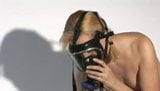 Gasmask, leotard and pantyhose snapshot 1