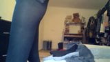 hacked laptop camera. girl puts on pantyhose snapshot 4