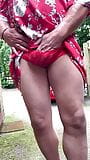 Amateur Crossdresser Kellycd2022 sexy milf masturbation outdoors fishnet pantyhose public big cumshot heels snapshot 3